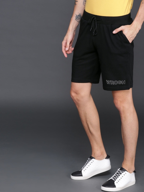

WROGN Men Black Solid Shorts