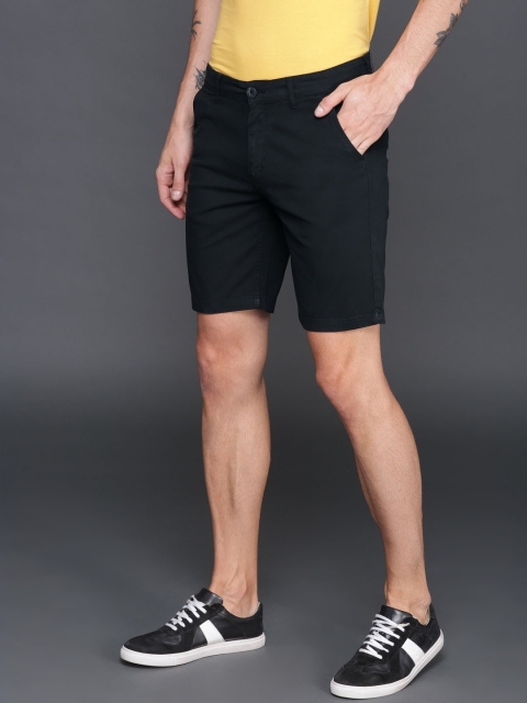 

WROGN Men Black Solid Slim Fit Chino Shorts