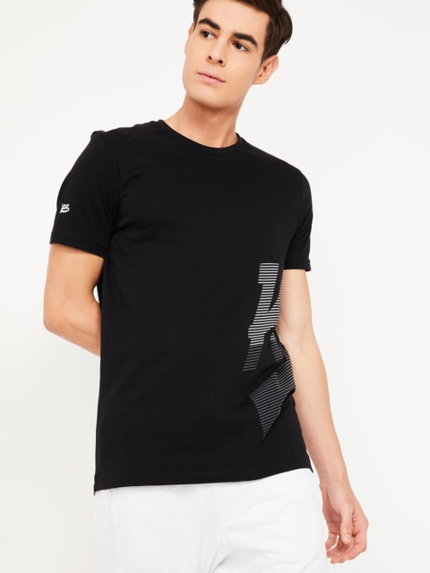 

Kappa Men Black Printed Round Neck T-shirt