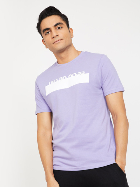 

Kappa Men Lavender Printed Round Neck T-shirt
