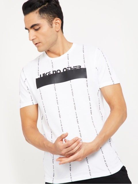 

Kappa Men White & Black Printed Round Neck T-shirt