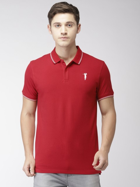 

Bossini Men Red Solid Polo Collar T-shirt