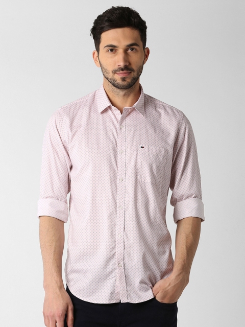 

Peter England Casuals Men Pink Slim Fit Printed Casual Shirt