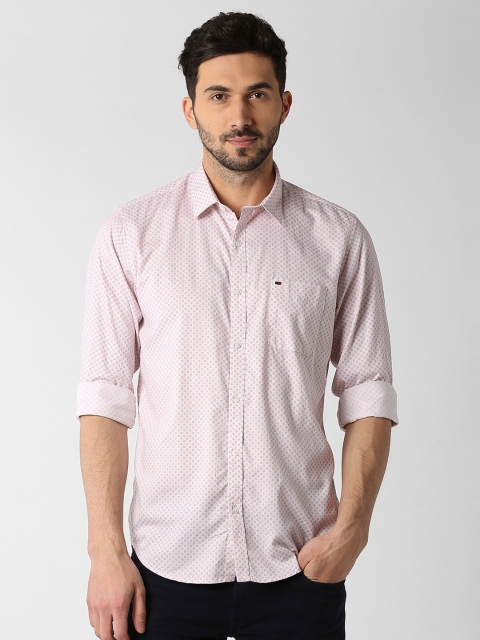 

Peter England Casuals Men Pink Slim Fit Printed Casual Shirt