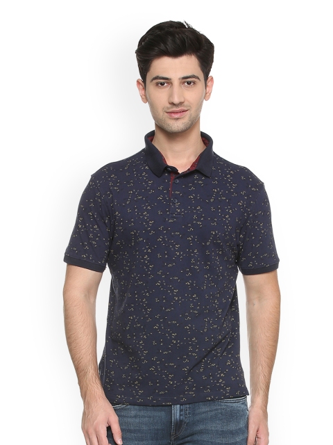 

Peter England Casuals Men Blue Printed Polo Collar T-shirt