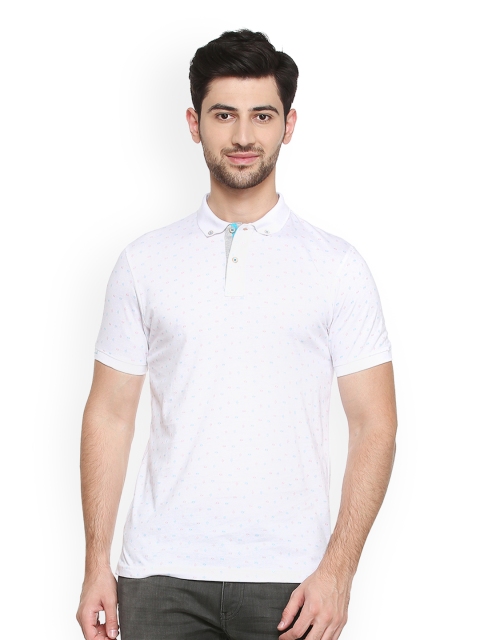 

Peter England Casuals Men White Printed Polo Collar T-shirt