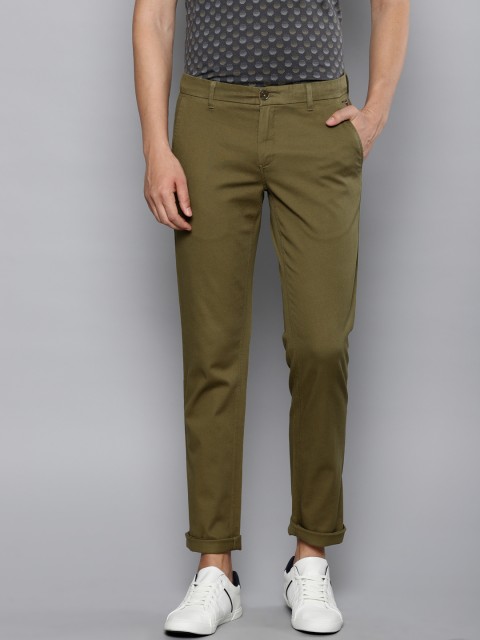 

Louis Philippe Sport Men Olive Green Slim Fit Solid Chinos