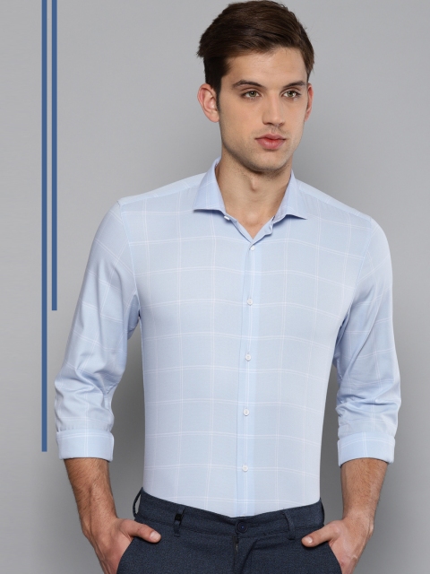 

Louis Philippe Ath.Work Men Blue Super Slim Fit Checked Smart Casual Shirt
