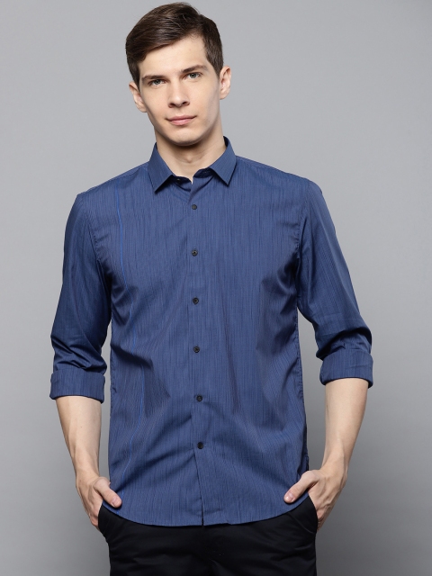 

Louis Philippe Ath.Work Men Blue Super Slim Fit Striped Smart Casual Shirt