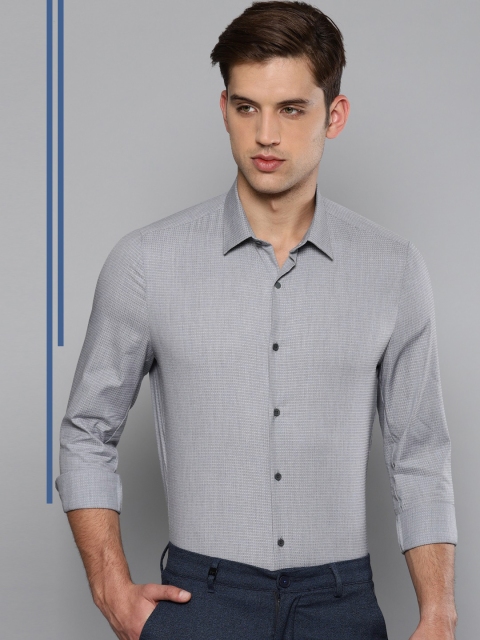 

Louis Philippe Ath.Work Men Grey Super Slim Fit Self Design Smart Casual Shirt