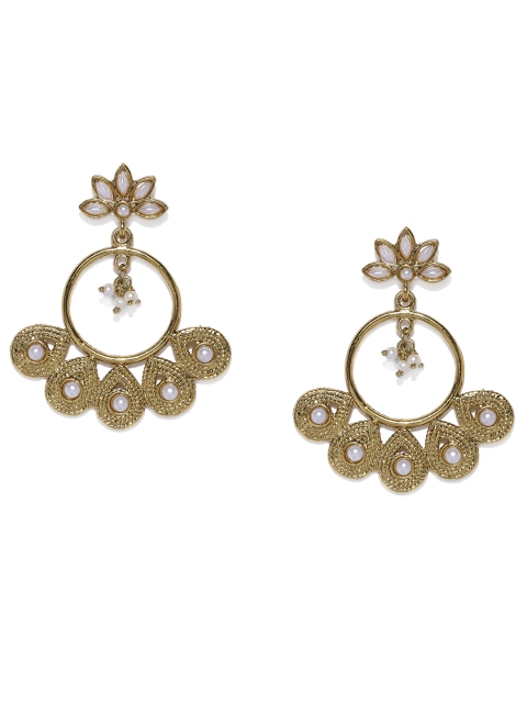 

Fida Gold-Toned Teardrop Shaped Drop Earrings