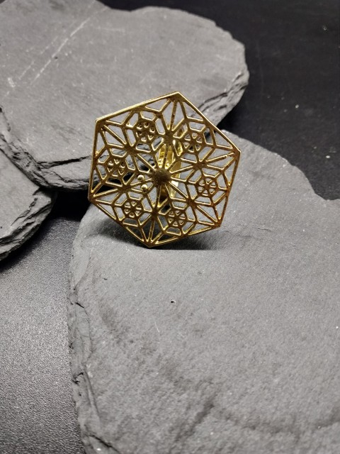 

Fida Women Gold-Toned Hexa Adjustable Finger Ring