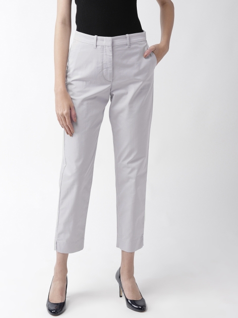 

Marks & Spencer Women Grey Slim Fit Solid Regular Trousers