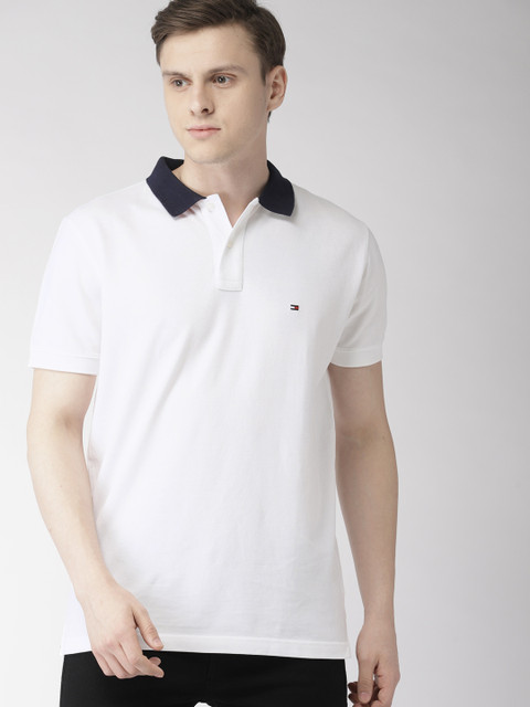 

Tommy Hilfiger Men White Solid Polo T-shirt