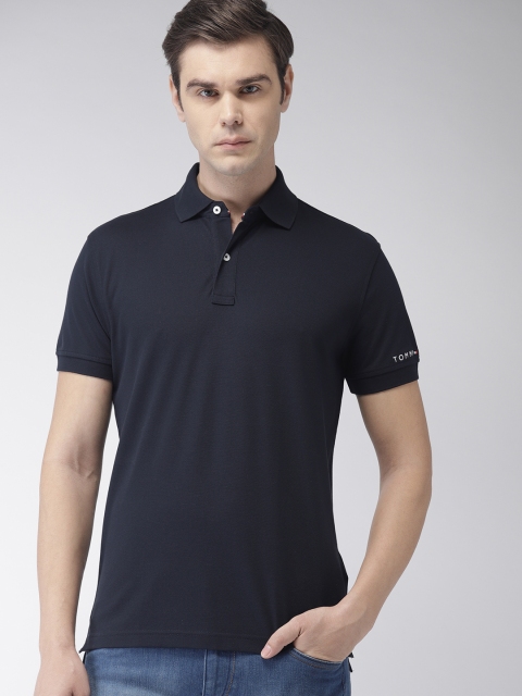 

Tommy Hilfiger Men Navy Blue Solid Polo Collar T-shirt