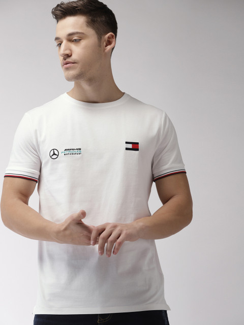 

Tommy Hilfiger Men White Solid Round Neck T-shirt