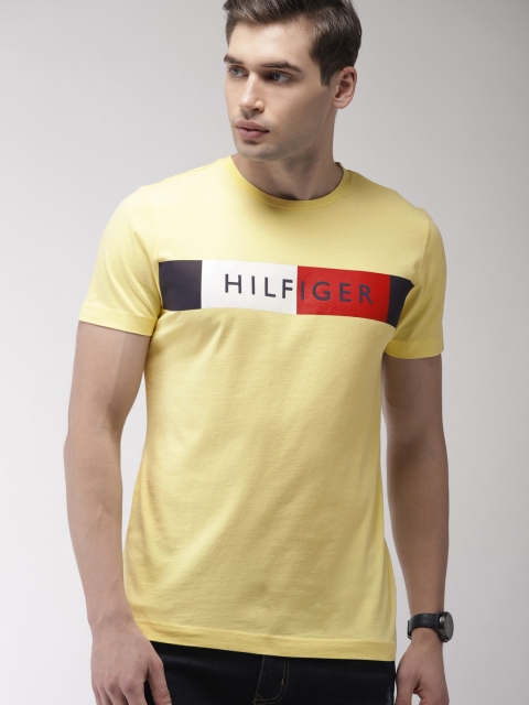 

Tommy Hilfiger Men Yellow Printed Round Neck T-shirt
