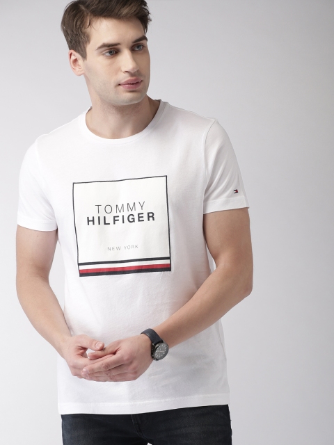 

Tommy Hilfiger Men White Printed Round Neck T-shirt