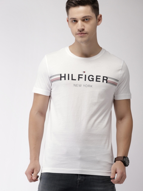 

Tommy Hilfiger Men White Printed Round Neck T-shirt