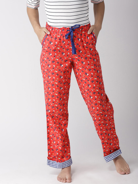

Marks & Spencer Women Red & Blue Floral Print Pyjamas T371367PORANGE