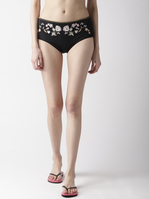 

Marks & Spencer Women Black Embroidered High Waist Swim Briefs T525000