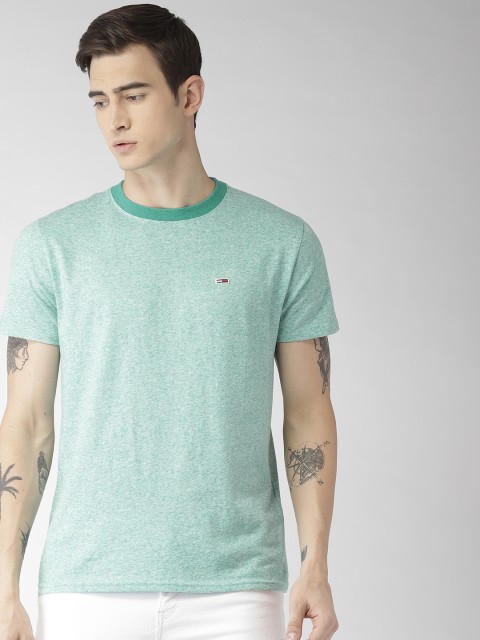 

Tommy Hilfiger Men Green Solid Round Neck T-shirt