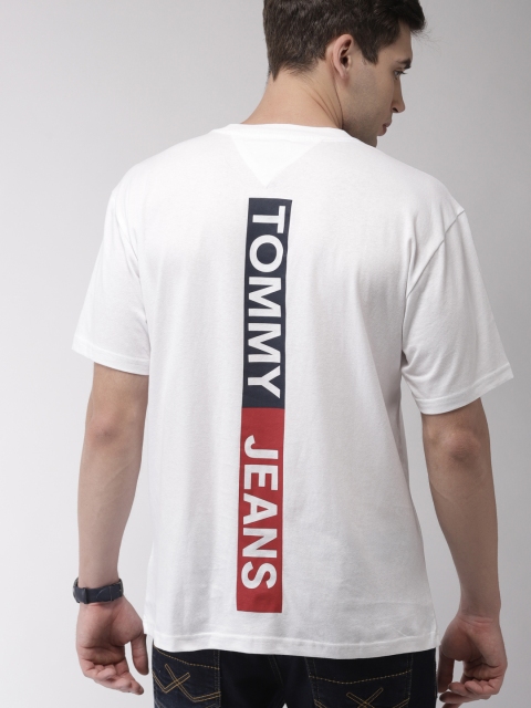 

Tommy Hilfiger Men White Printed Relaxed Fit Round Neck T-shirt