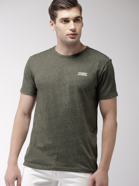 

Tommy Hilfiger Men Charcoal Grey Solid Round Neck T-shirt
