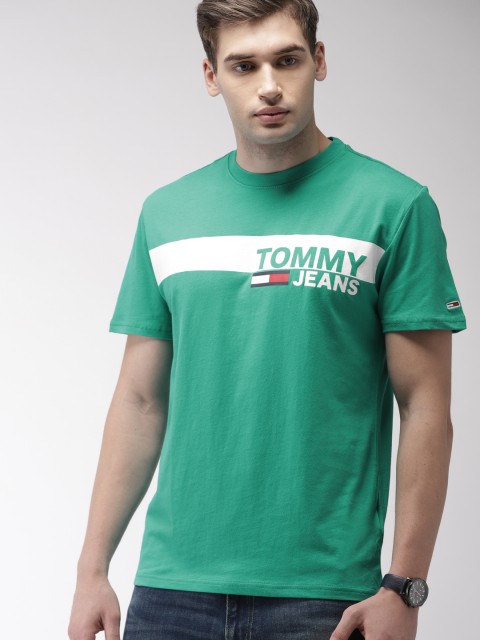 

Tommy Hilfiger Men Green Printed Round Neck T-shirt