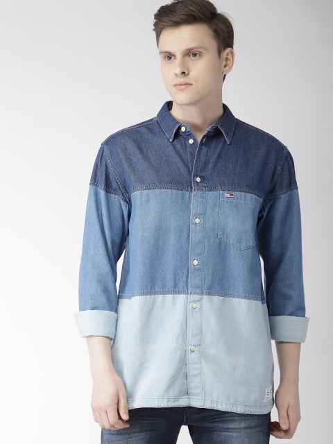 

Tommy Hilfiger Men Blue Regular Fit Faded Casual Denim Shirt