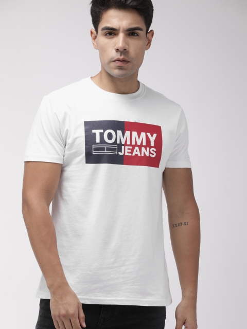 

Tommy Hilfiger Men White Printed Round Neck T-shirt