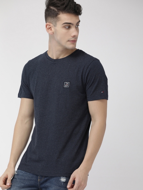 

Tommy Hilfiger Men Navy Blue Solid Round Neck T-shirt