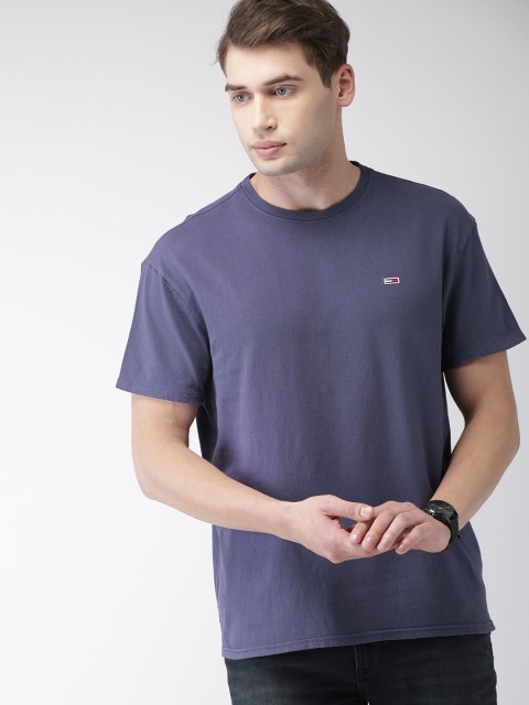 

Tommy Hilfiger Men Blue Solid Round Neck T-shirt