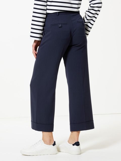 

Marks & Spencer Women Navy Blue Straight Fit Solid Formal Trousers