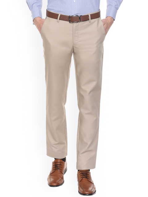 

Louis Philippe Men Beige Slim Fit Solid Regular Trousers