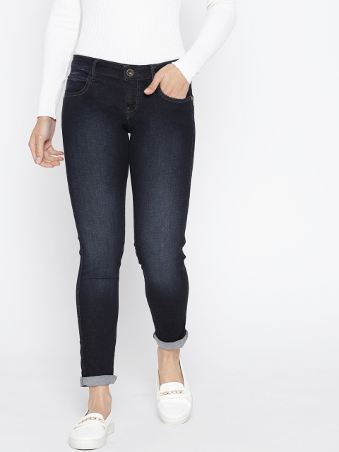 

Wrangler Women Navy Blue Ultra Skinny Fit Low-Rise Clean Look Stretchable Jeans