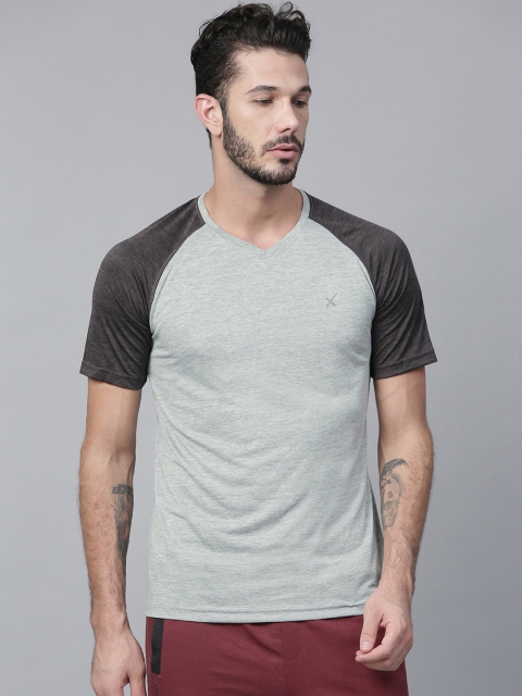 

HRX by Hrithik Roshan Men Grey Melange Solid Rapid Dry Training T-shirt
