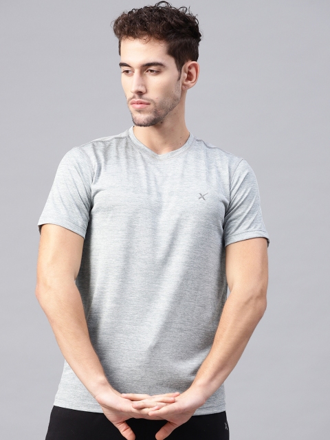 

HRX by Hrithik Roshan Men Grey Melange Solid Rapid Dry Training T-shirts