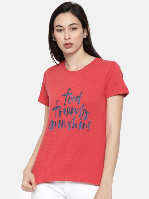 

Wrangler Women Red Printed Round Neck T-shirt