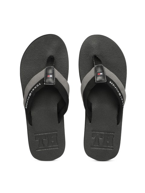 

Tommy Hilfiger Men Black & Grey Colourblocked Thong Flip-Flops