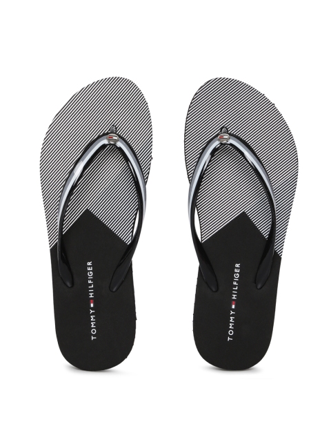 

Tommy Hilfiger Women Black & White Colourblocked Thong Flip-Flops