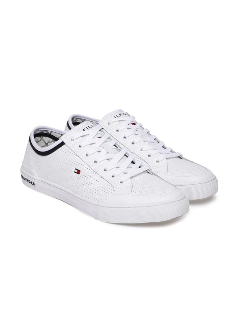 

Tommy Hilfiger Men White Leather Sneakers