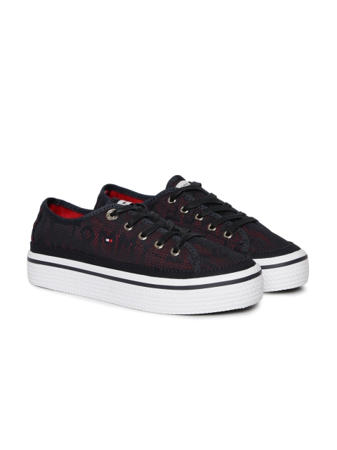 

Tommy Hilfiger Women Navy Blue JACQUARD FLATFORM Sneakers