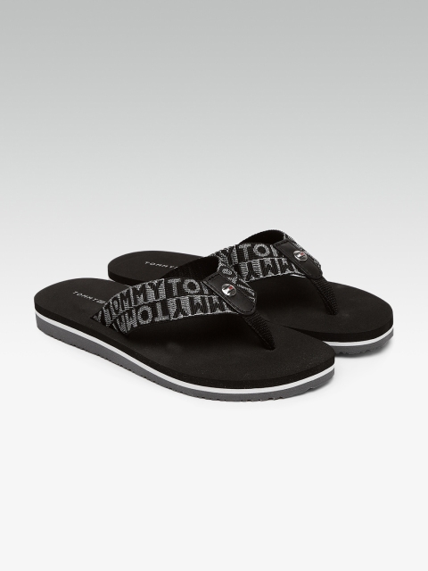 

Tommy Hilfiger Women Black & Grey Printed Thong Flip-Flops