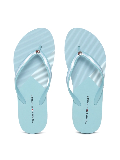 

Tommy Hilfiger Women Blue Striped Thong Flip-Flops