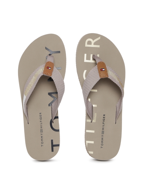 

Tommy Hilfiger Women Grey Striped Thong Flip-Flops
