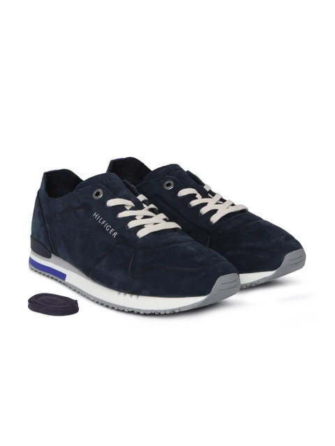 

Tommy Hilfiger Men Navy Blue Leather Sneakers