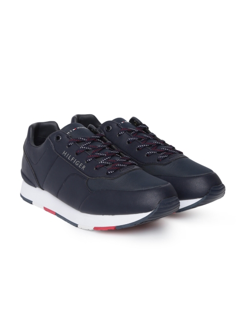 

Tommy Hilfiger Men Navy Blue Leather Sneakers