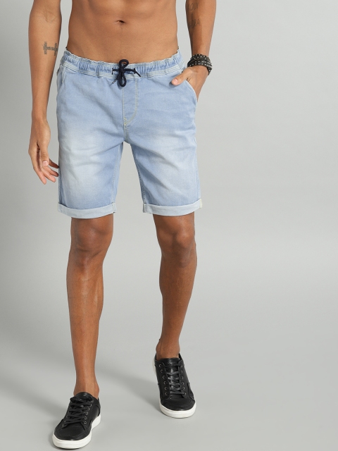 

Roadster Men Blue Washed Regular Fit Denim Shorts