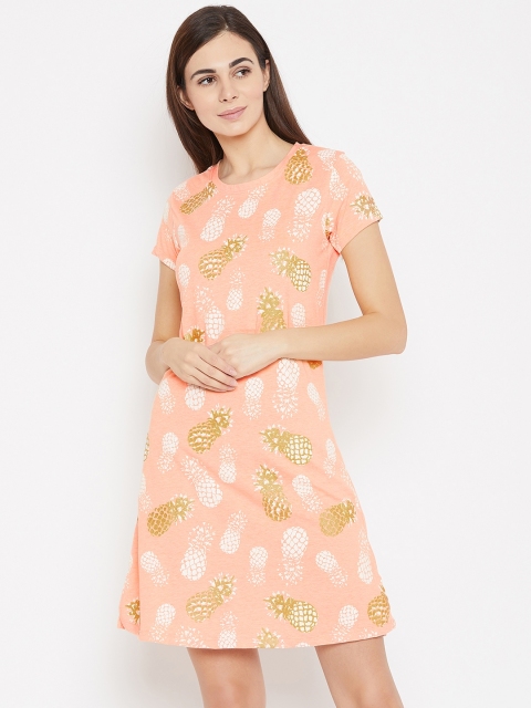 

Sweet Dreams Peach-Coloured Printed Nightdress 2034A9